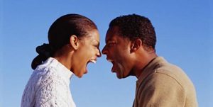 Couple screaming in each other's faces