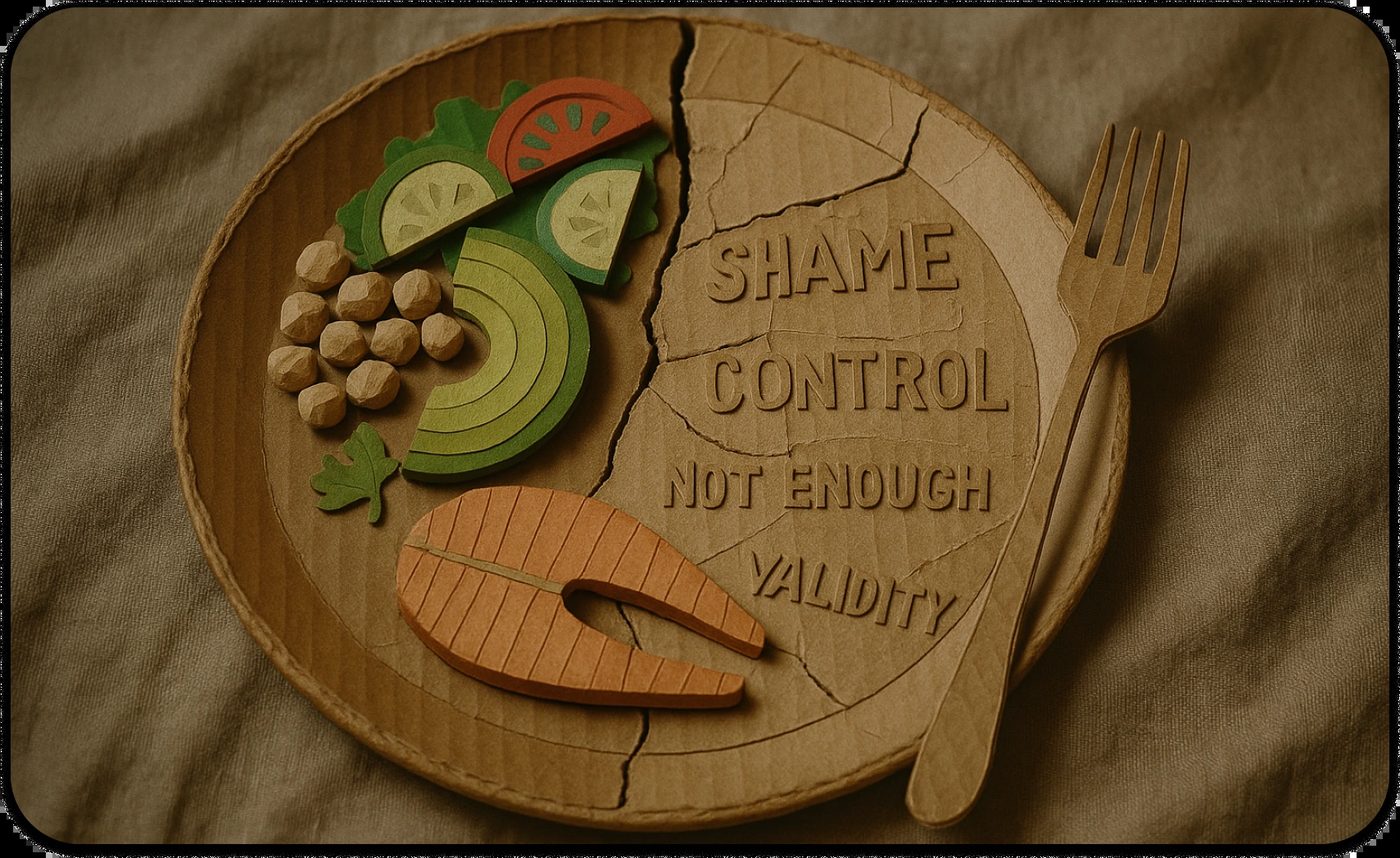 eating disorder myths illustrated on a plate in digital AI generated picture