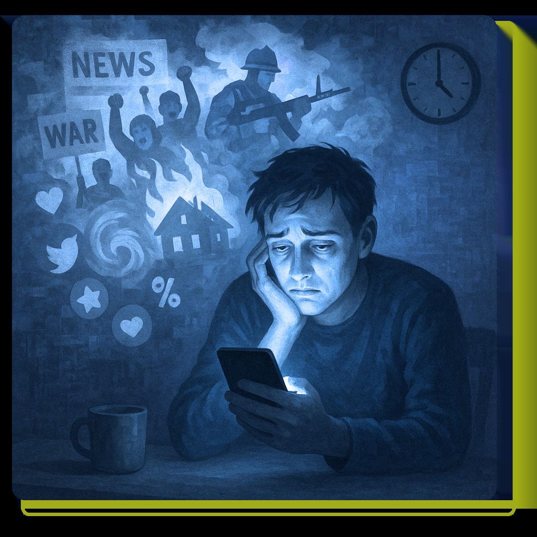 person doom scrolling at night