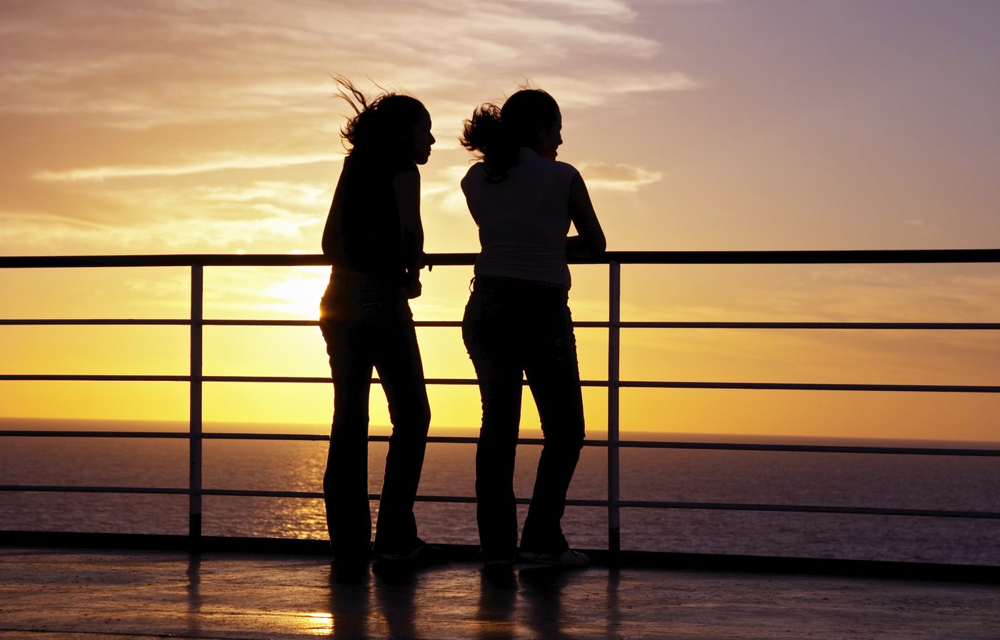 Two girls talking