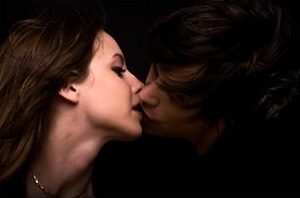Young couple kissing