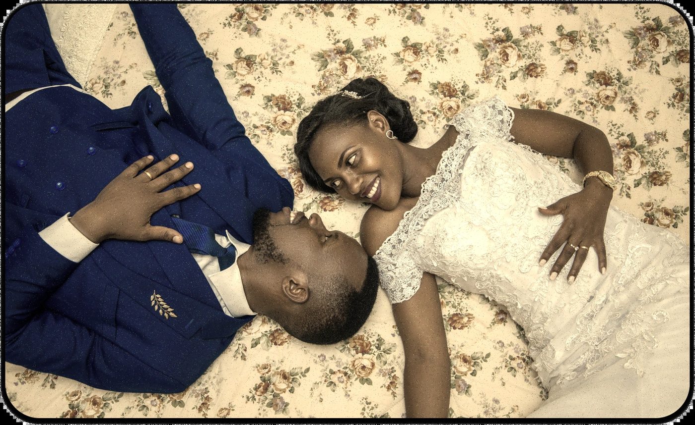 couple enjoying their wedding day as they begin their happy healthy marriage