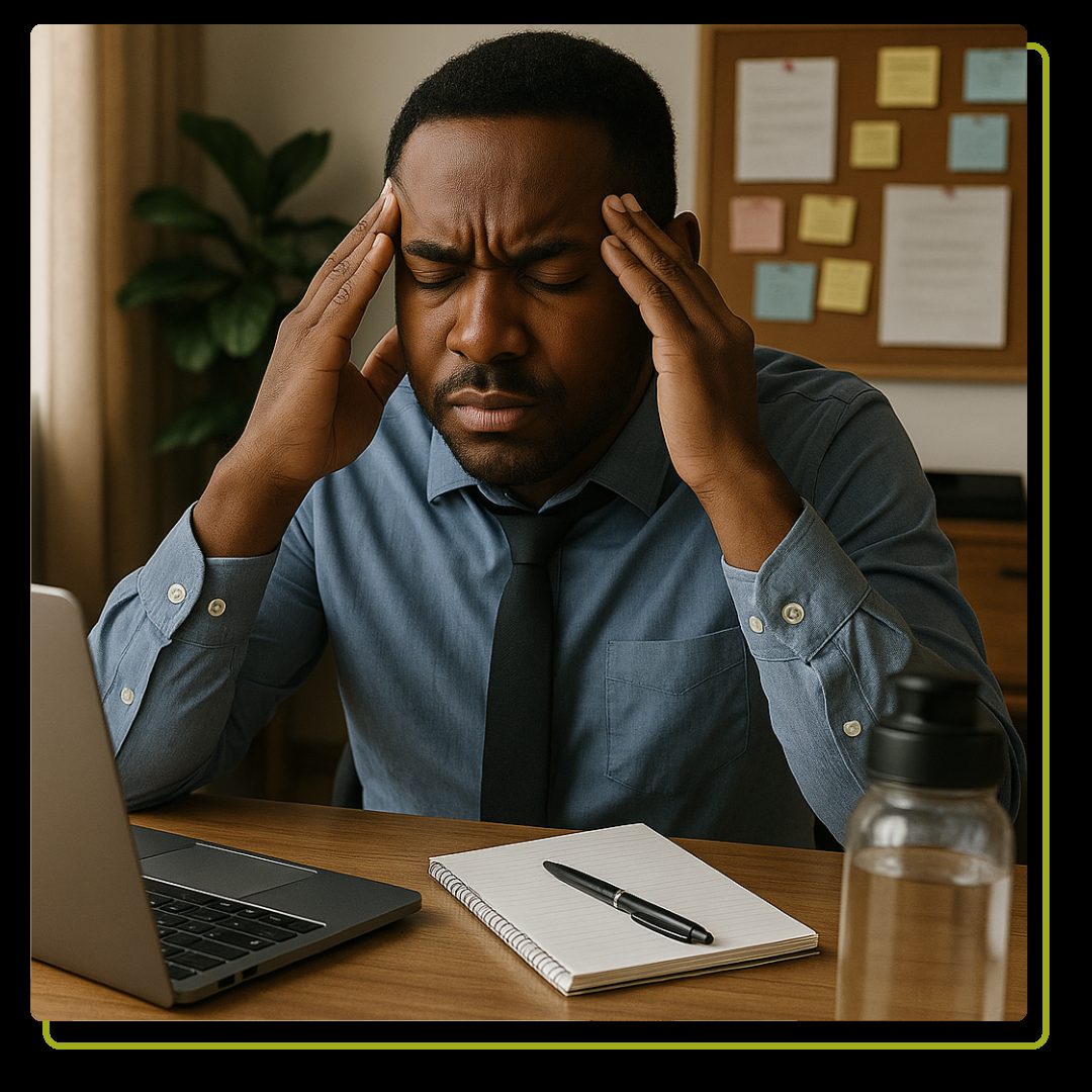 Person practicing stress management through mindful meditation