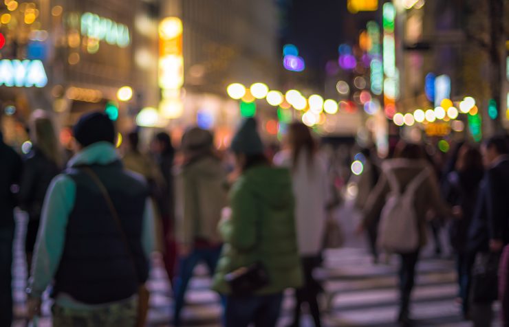 Defocused urban night scene