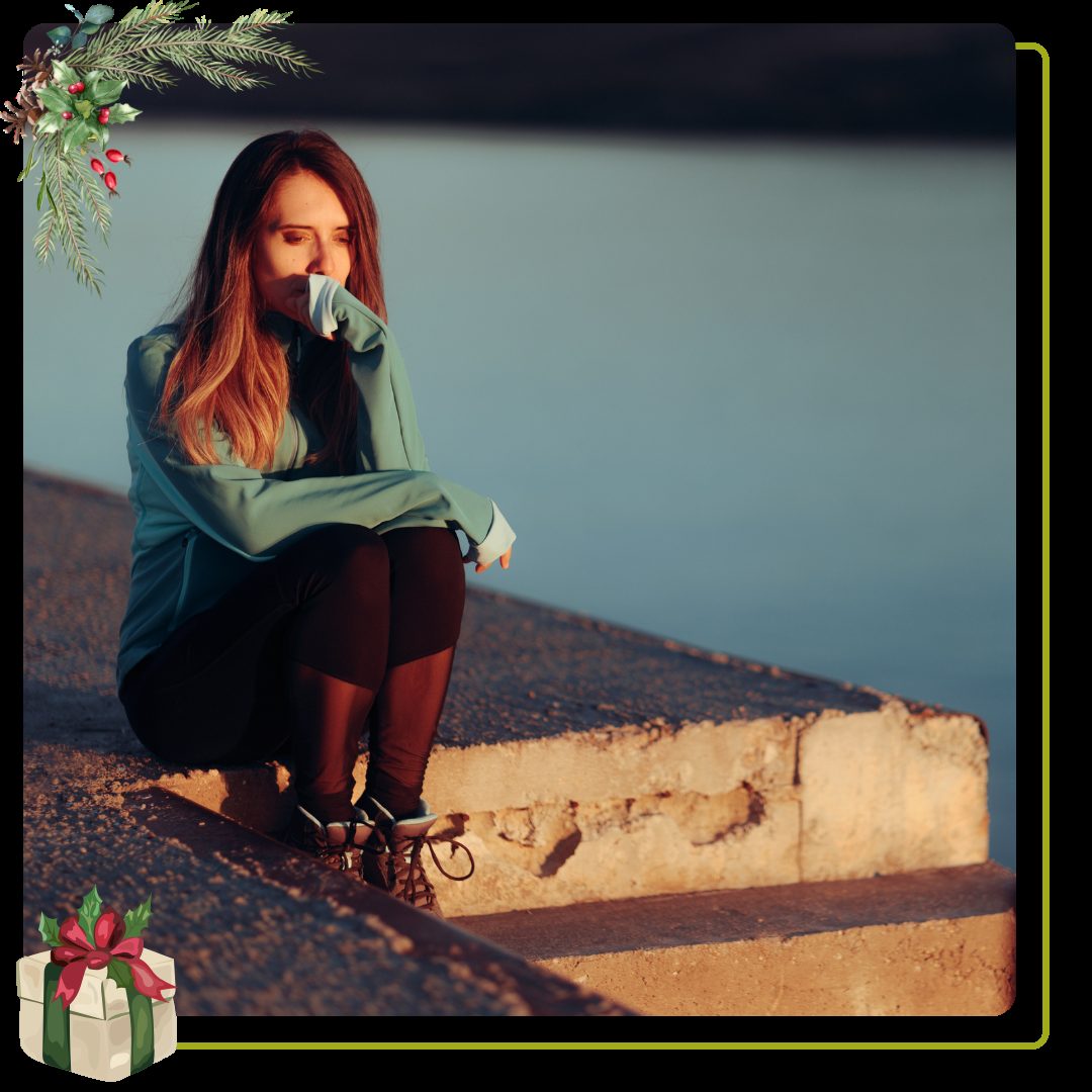 Sad woman sitting alone