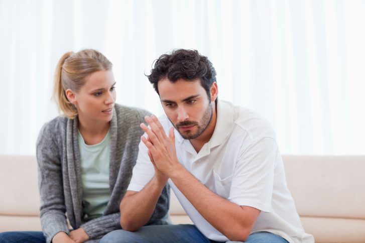 Man being mad at his girlfriend