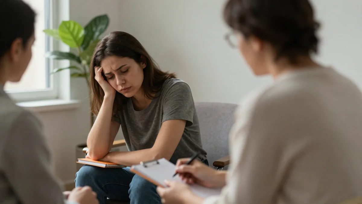A person in therapy receiving compassionate support for suicidal thoughts