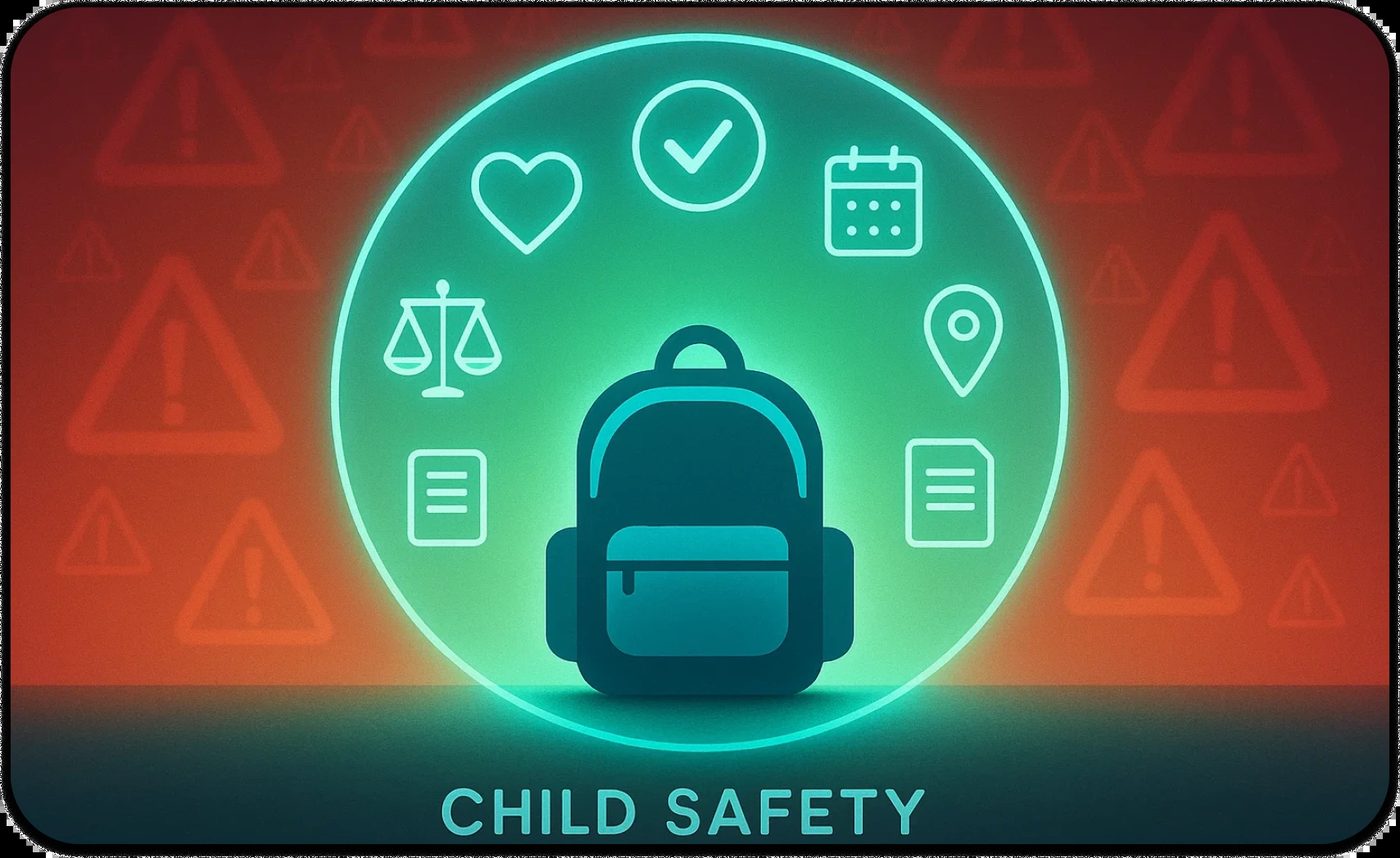 Illustration of child safety as a concern in co-parenting with a narcissist.