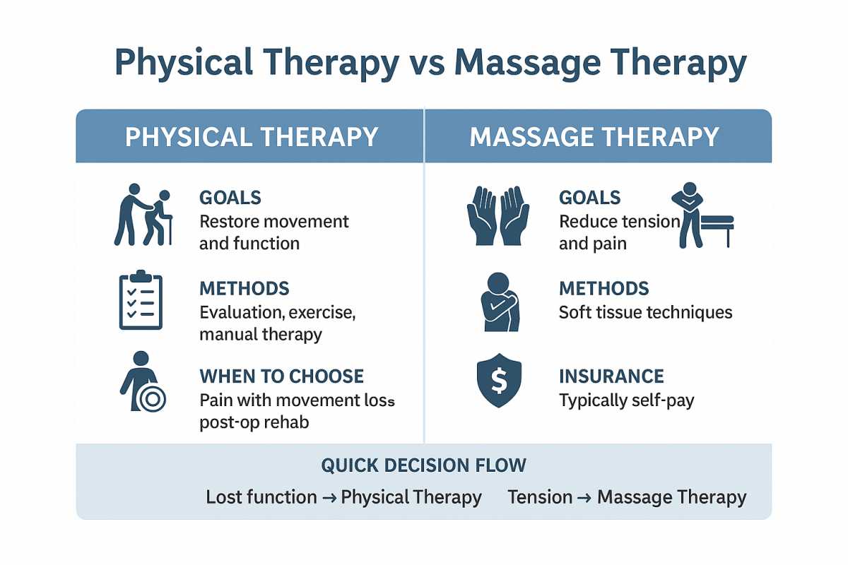 Physical Therapy vs Massage Therapy